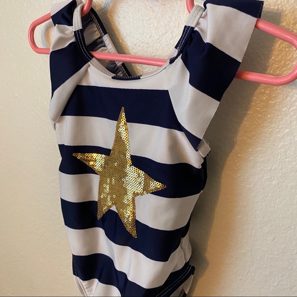 Cat & Jack Navy Striped Star One Piece Swimsuit! - Picture 2 of 4